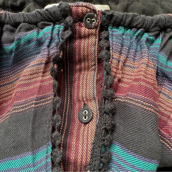 WAYF Mini Dress Striped Off the Shoulder Pom Pom Ruffle Lined Boho Beachy Sz L - Picture 11 of 16